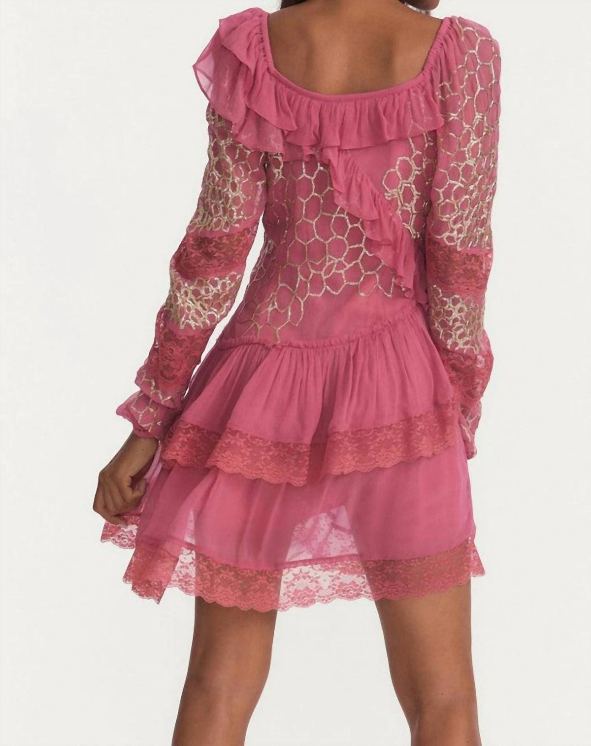 Style 1-1750373575-1498 LoveShackFancy Size 4 Lace Pink Cocktail Dress on Queenly