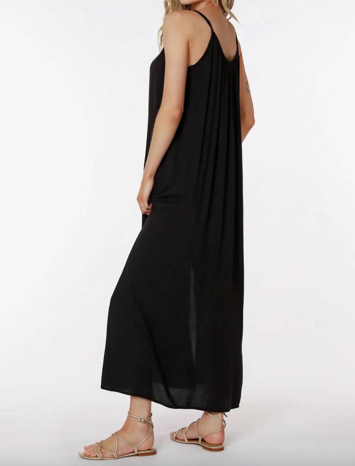 Style 1-2194106376-3011 bobi Size M Black Side Slit Dress on Queenly