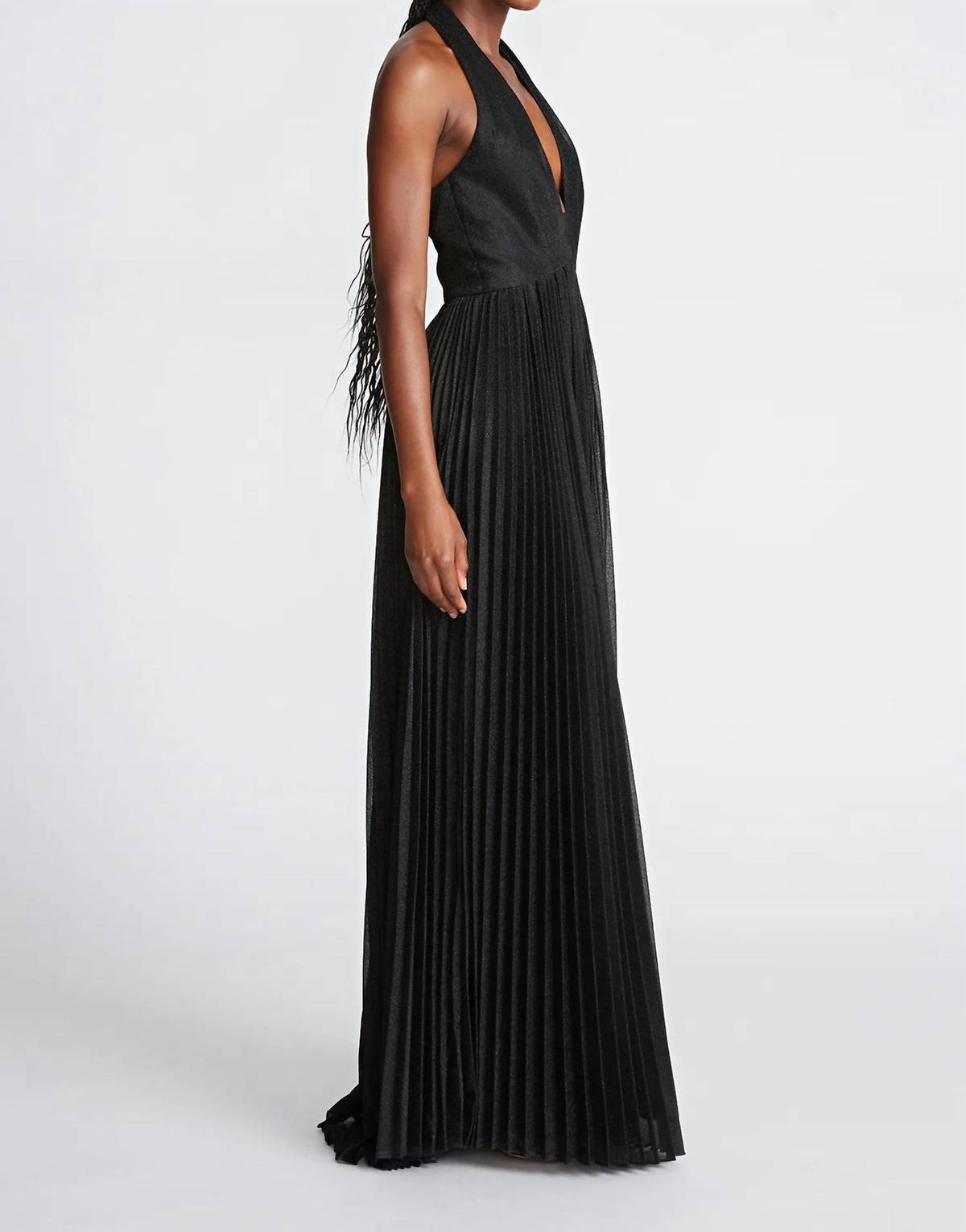 Style 1-2274207748-1901 HALSTON HERITAGE Size 6 Pageant Black Floor Length Maxi on Queenly