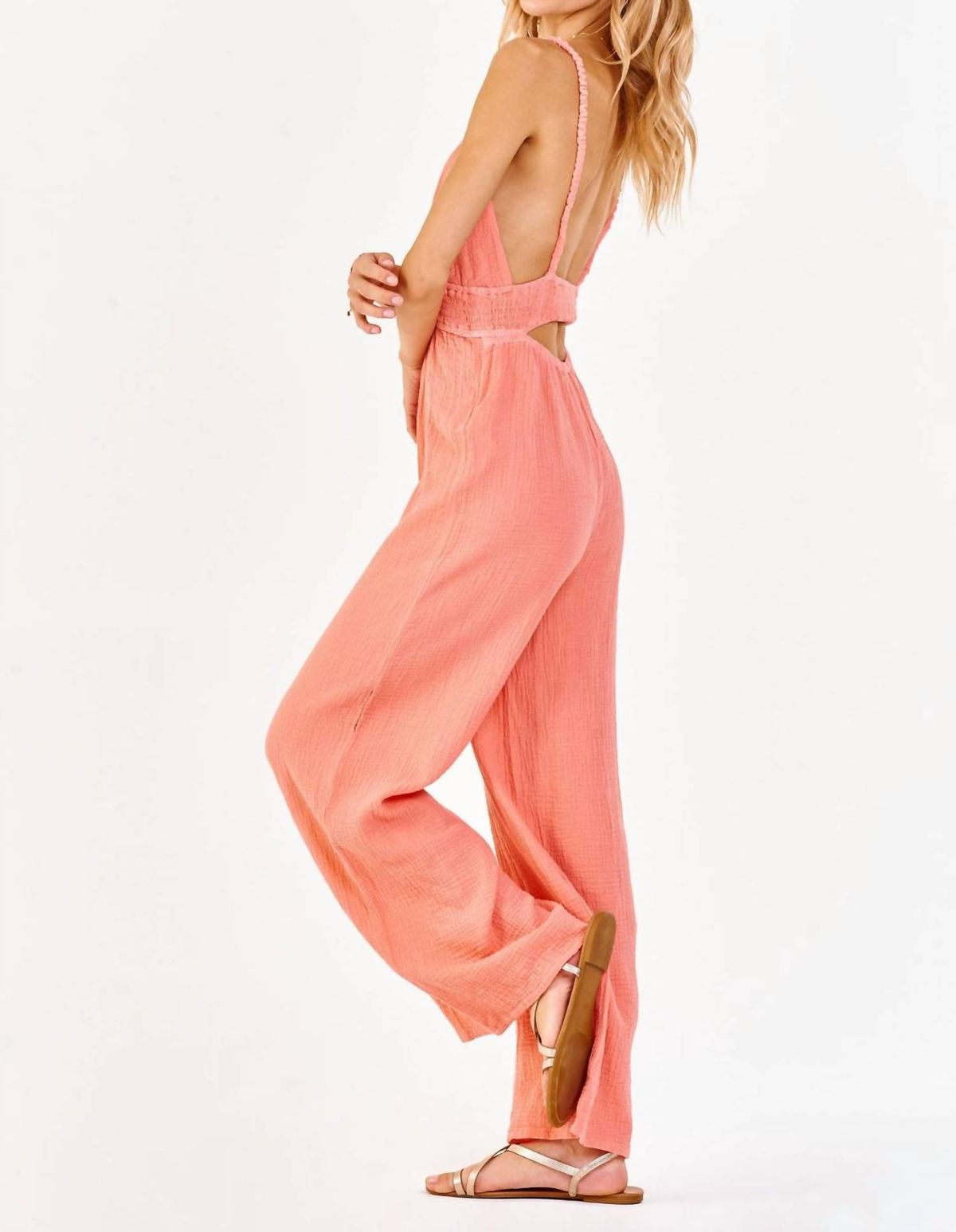Style 1-2727294213-3775 DEAR JOHN DENIM Size XL Pink Formal Jumpsuit on Queenly