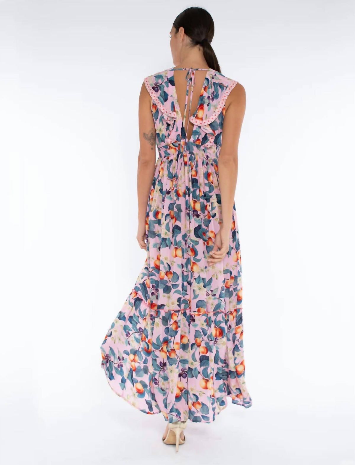 Style 1-353228147-3236 TAJ by SABRINA CRIPPA Size S High Neck Floral Pink Floor Length Maxi on Queenly