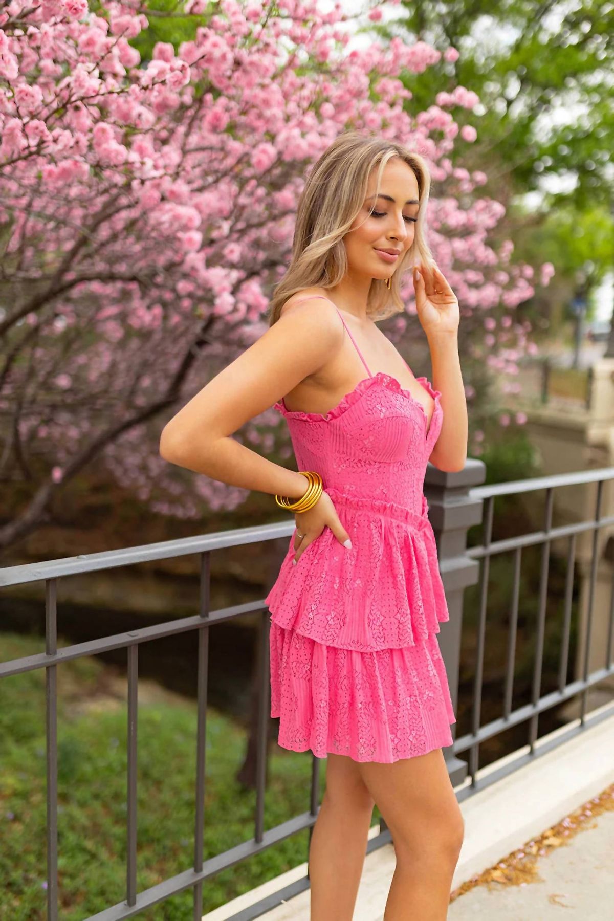 Style 1-3676606620-2696 BUDDYLOVE Size L Lace Pink Cocktail Dress on Queenly