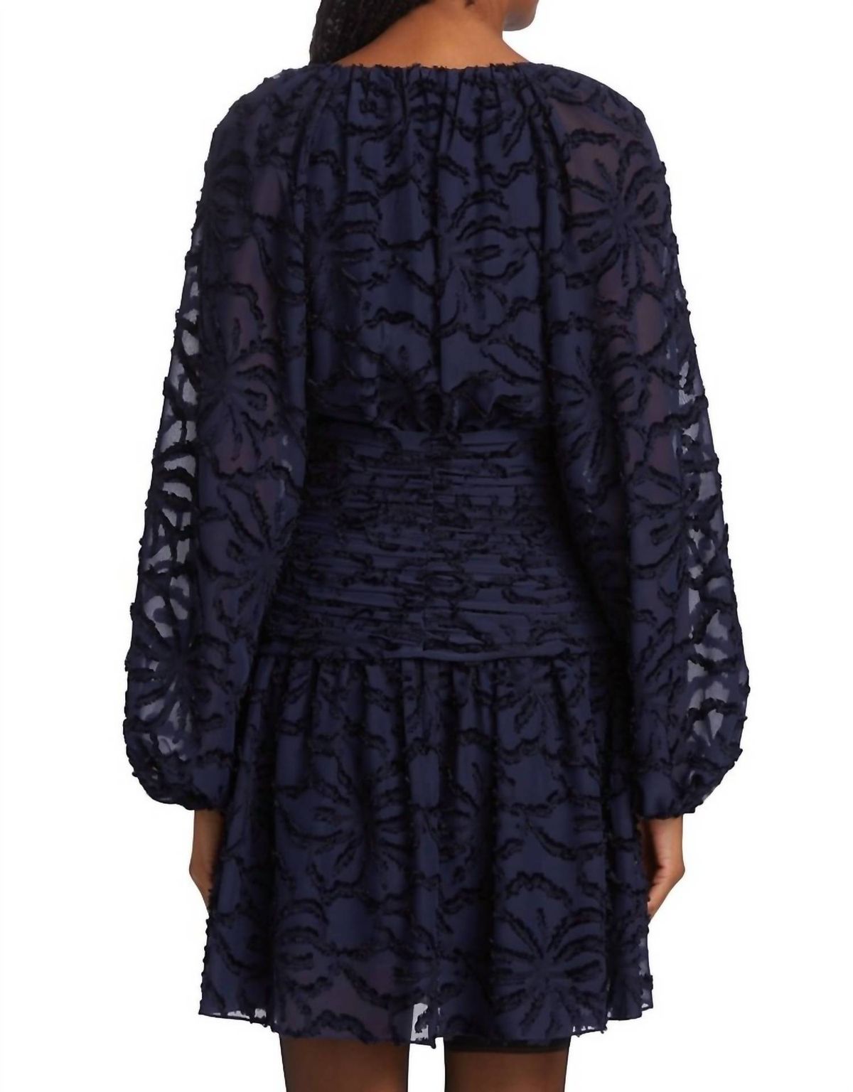 Style 1-575039583-1901 TANYA TAYLOR Size 6 Long Sleeve Navy Blue Cocktail Dress on Queenly