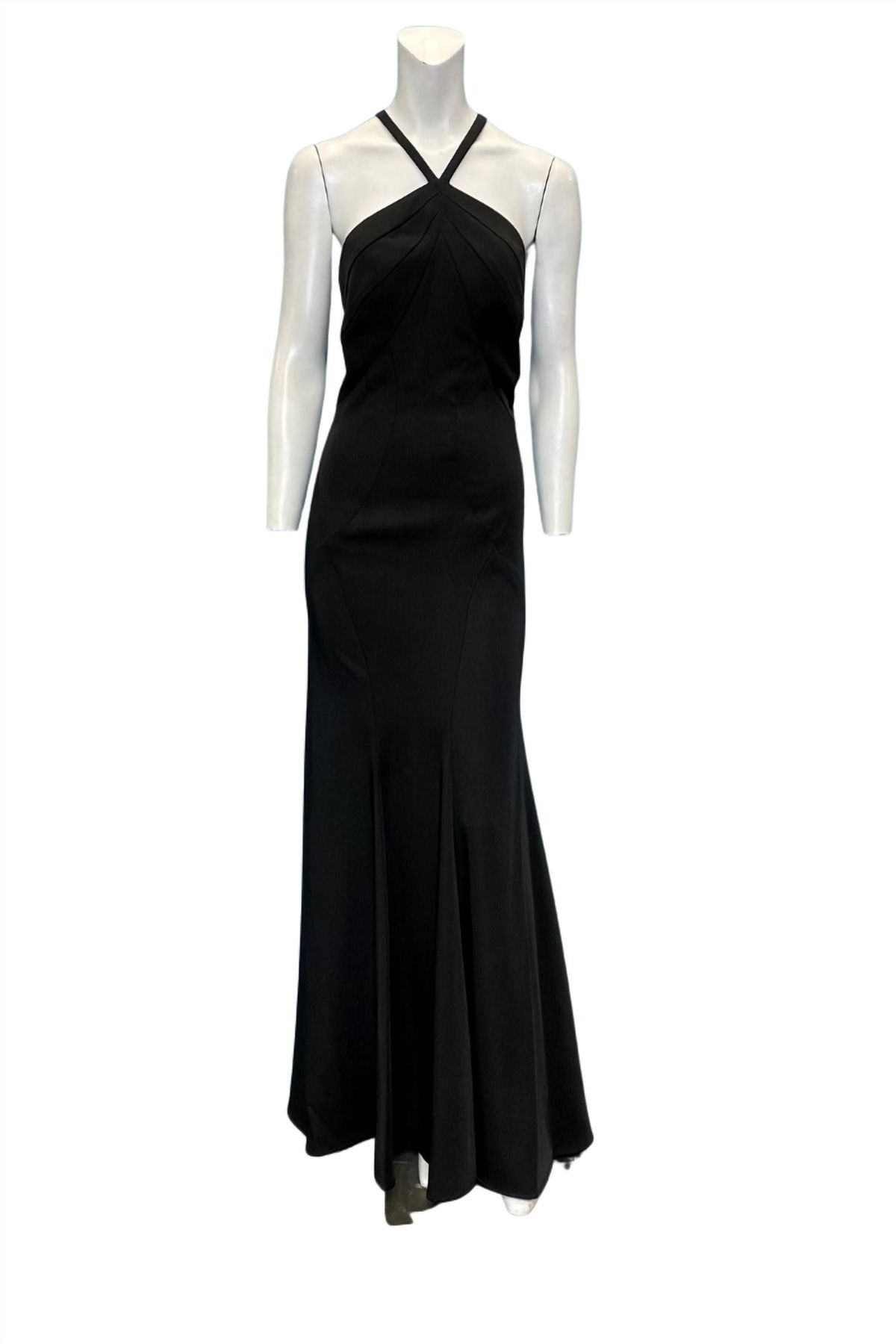 Style 1-1886982800-238 Dave and Johnny Size 12 Halter Black Floor Length Maxi on Queenly