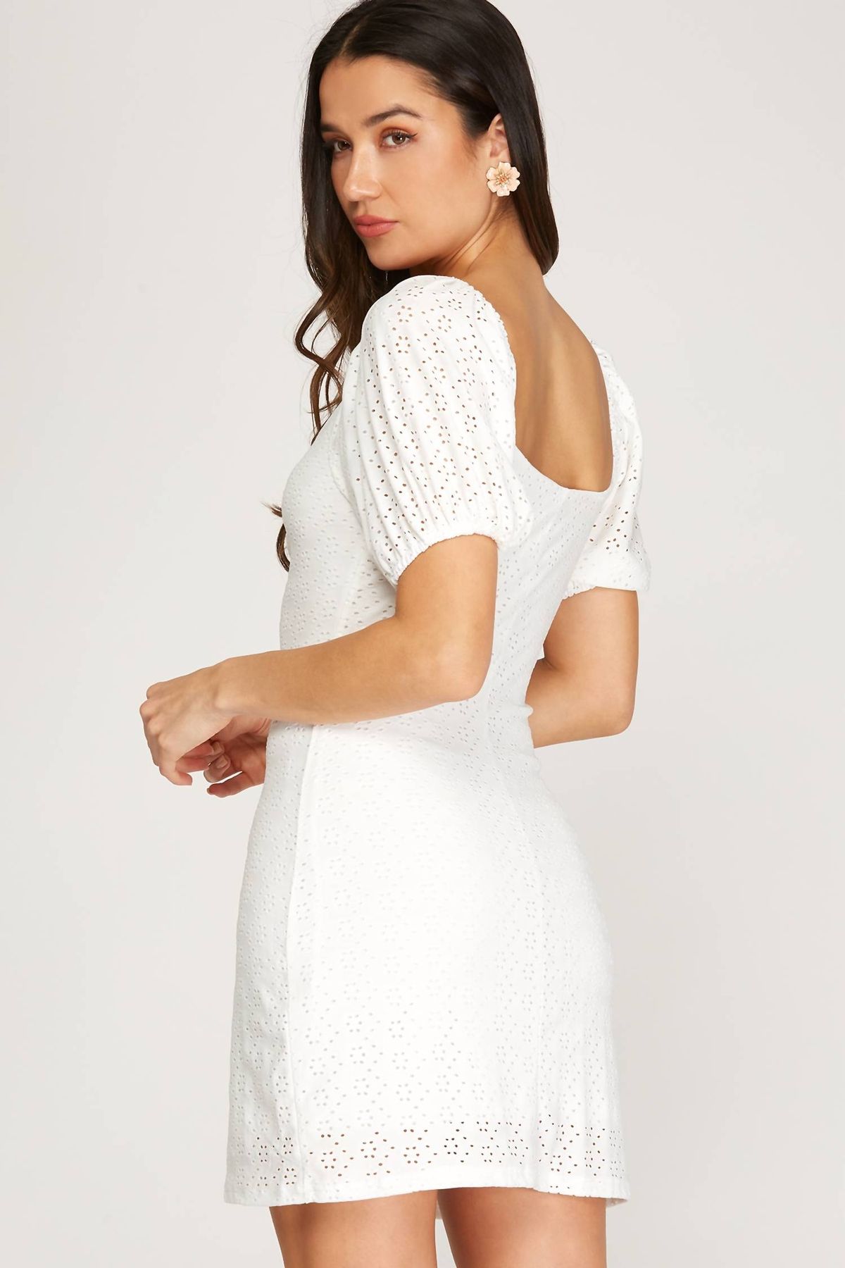 Style 1-2280644504-2696 SHE + SKY Size L White Cocktail Dress on Queenly