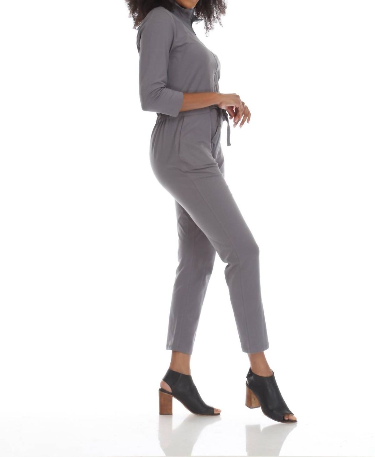 Style 1-2423493925-2696 Neon Buddha Size L Long Sleeve Gray Formal Jumpsuit on Queenly