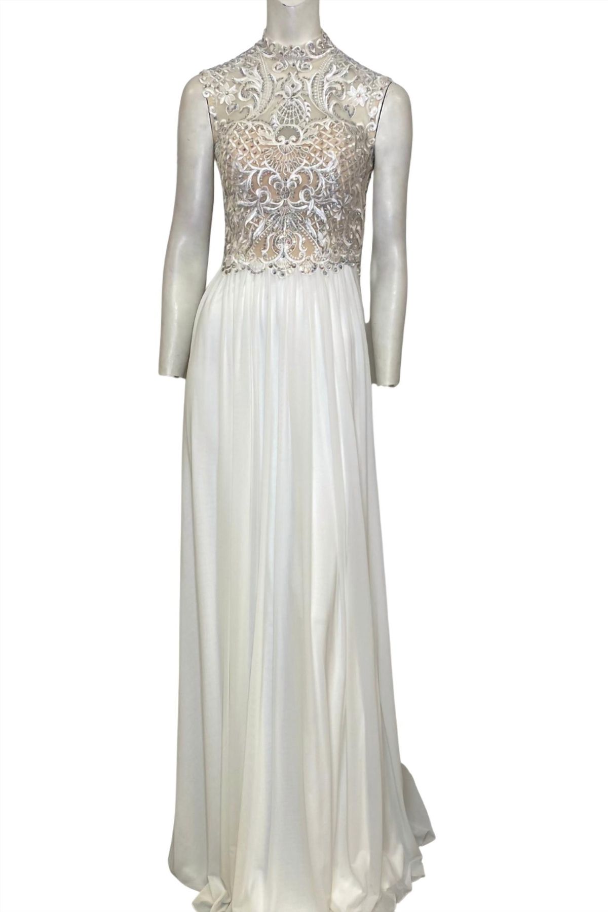 Style 1-297183053-649 JOVANI Size 2 White Floor Length Maxi on Queenly