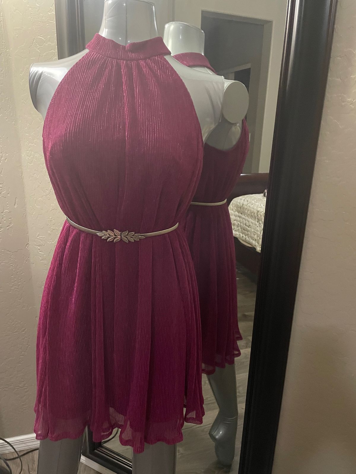 Nine west Size M High Neck Pink Cocktail Dress on Queenly