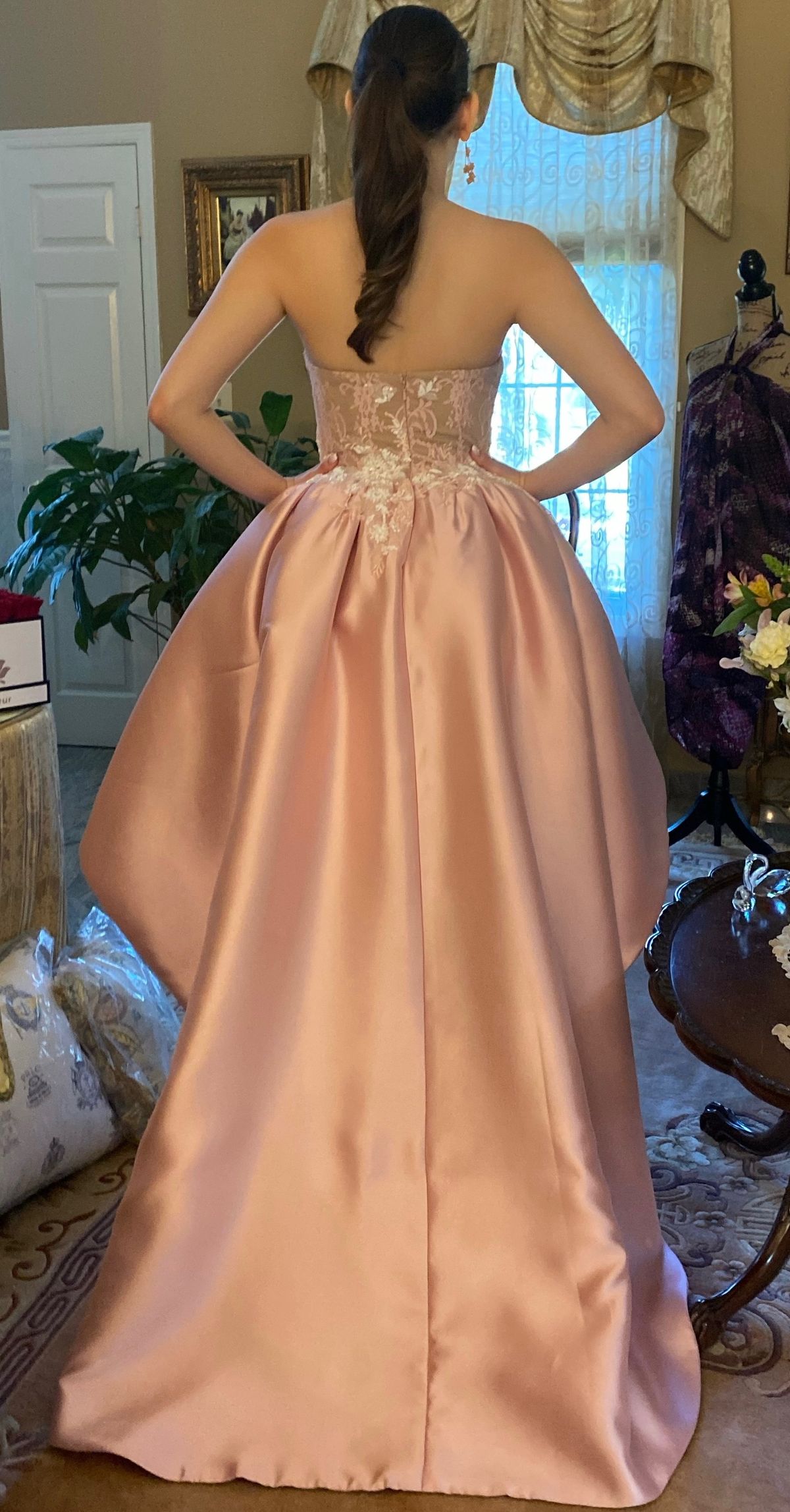 Sherri Hill Size 4 Prom Strapless Pink Dress With Train on Queenly