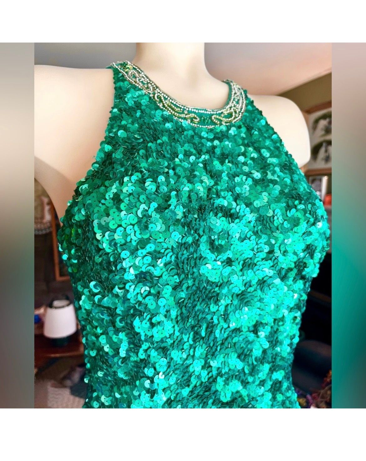 Sherri Hill Size 6 Homecoming High Neck Green Cocktail Dress on Queenly