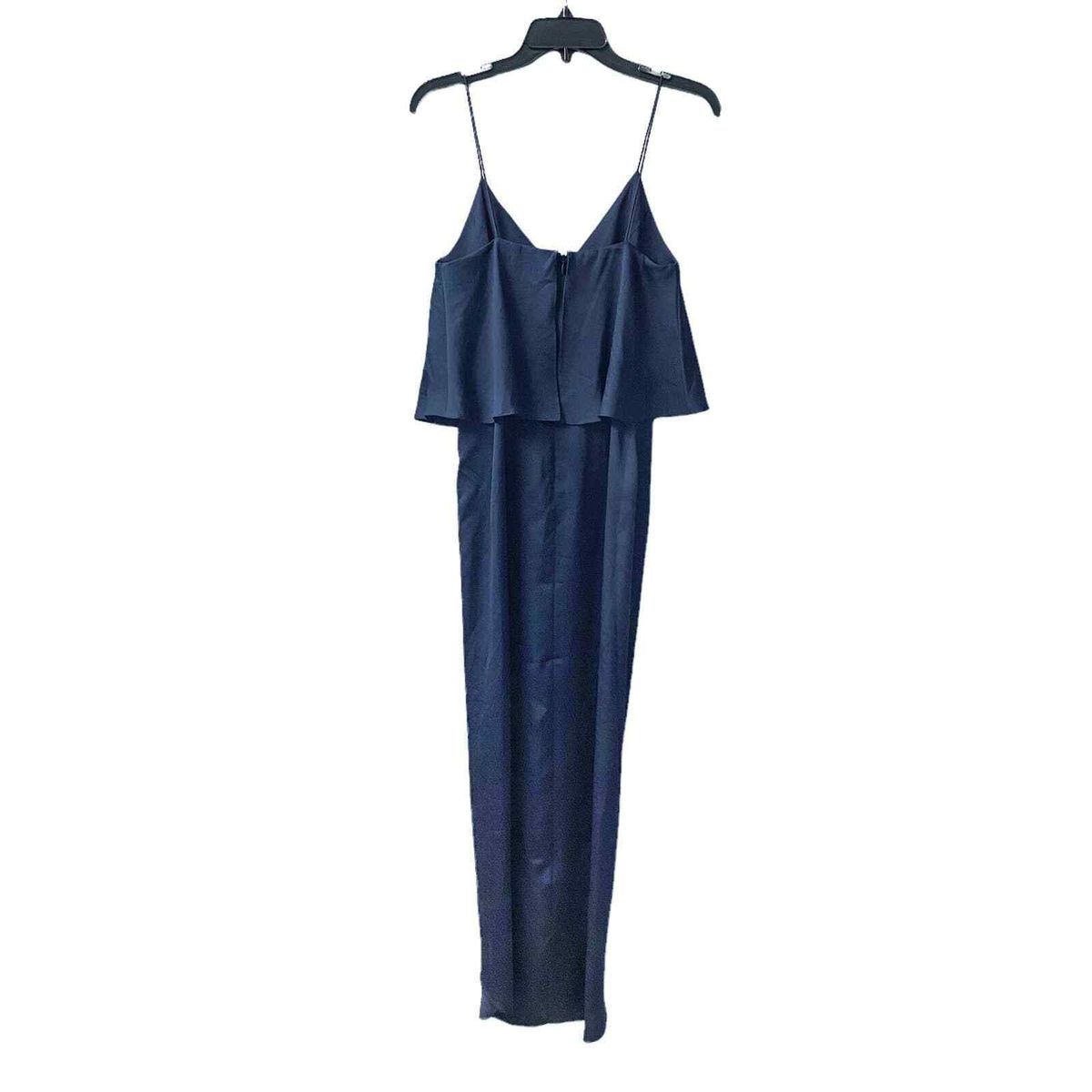 Style SJ3499 Shona Joy Size 2 Satin Blue Side Slit Dress on Queenly