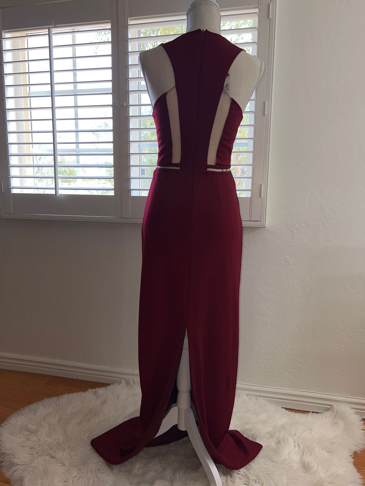 Size 2 Plunge Red Floor Length Maxi on Queenly