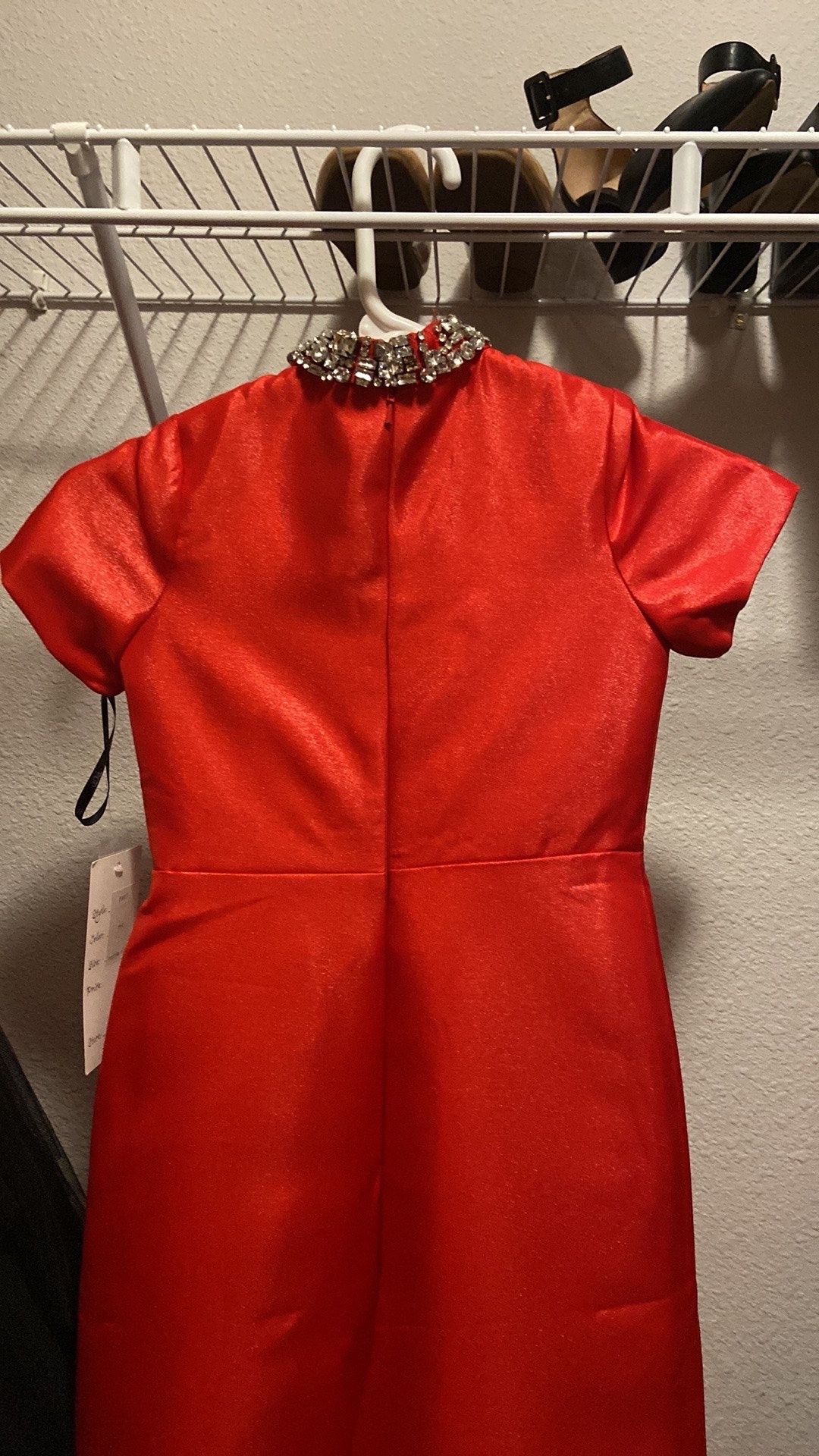 P.O.P Pageantry Girls Size 8 Sequined Red Formal Jumpsuit on Queenly