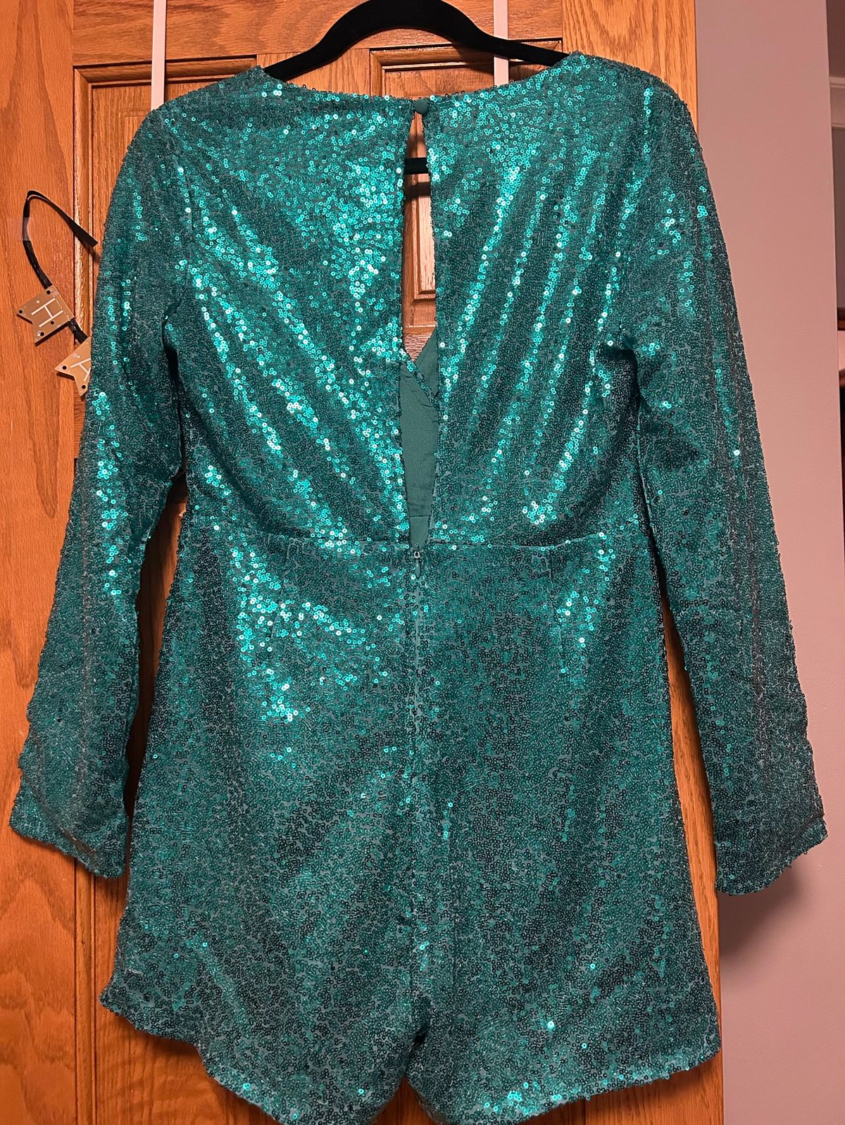 Size M Nightclub Green Formal Jumpsuit on Queenly