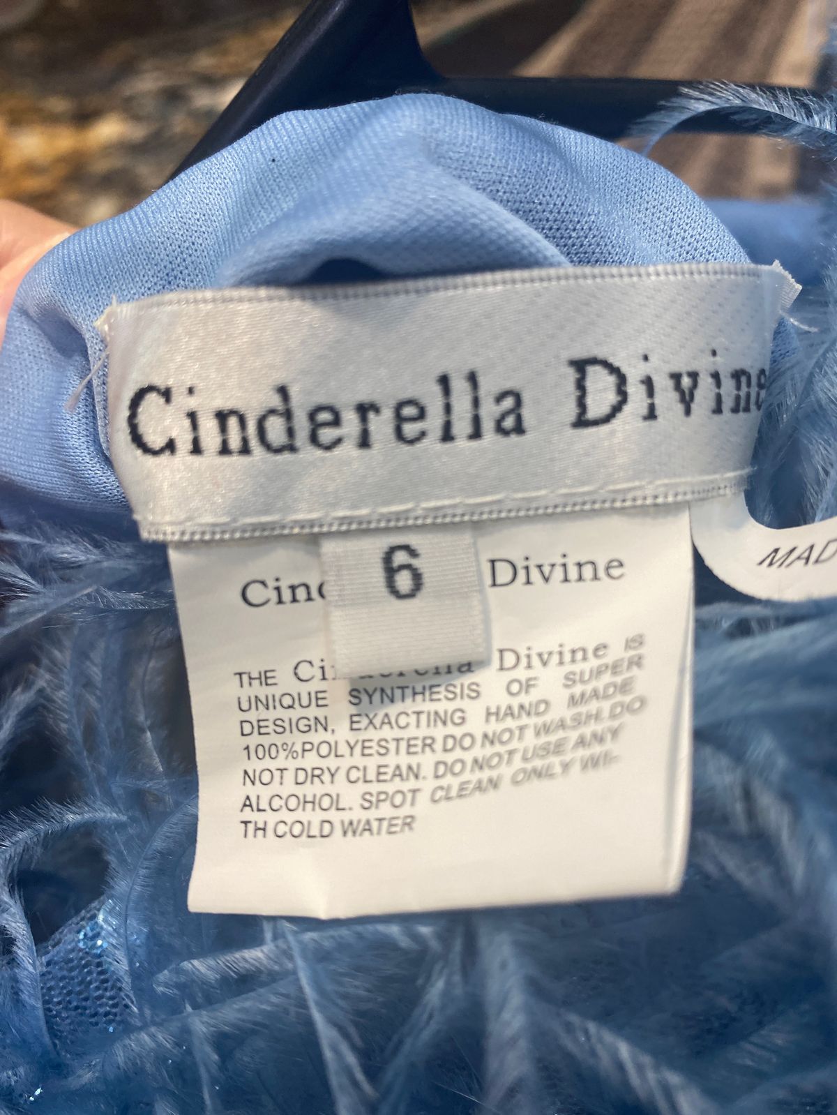 Cinderella divine Size 6 Prom Off The Shoulder Light Blue Side Slit Dress on Queenly