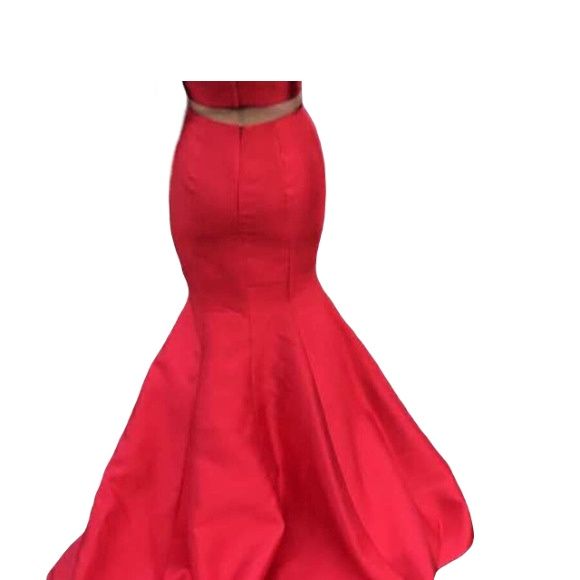 Style JVN59898 Jovani Size 8 Bridesmaid Satin Red Mermaid Dress on Queenly