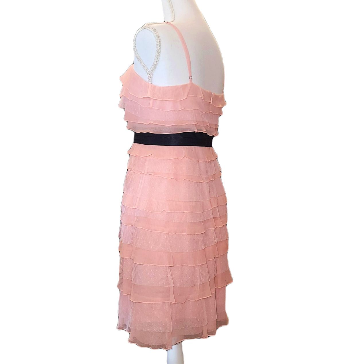 Style CK06G705 BCBGMAXAZRIA Size 8 Homecoming Lace Pink Cocktail Dress on Queenly