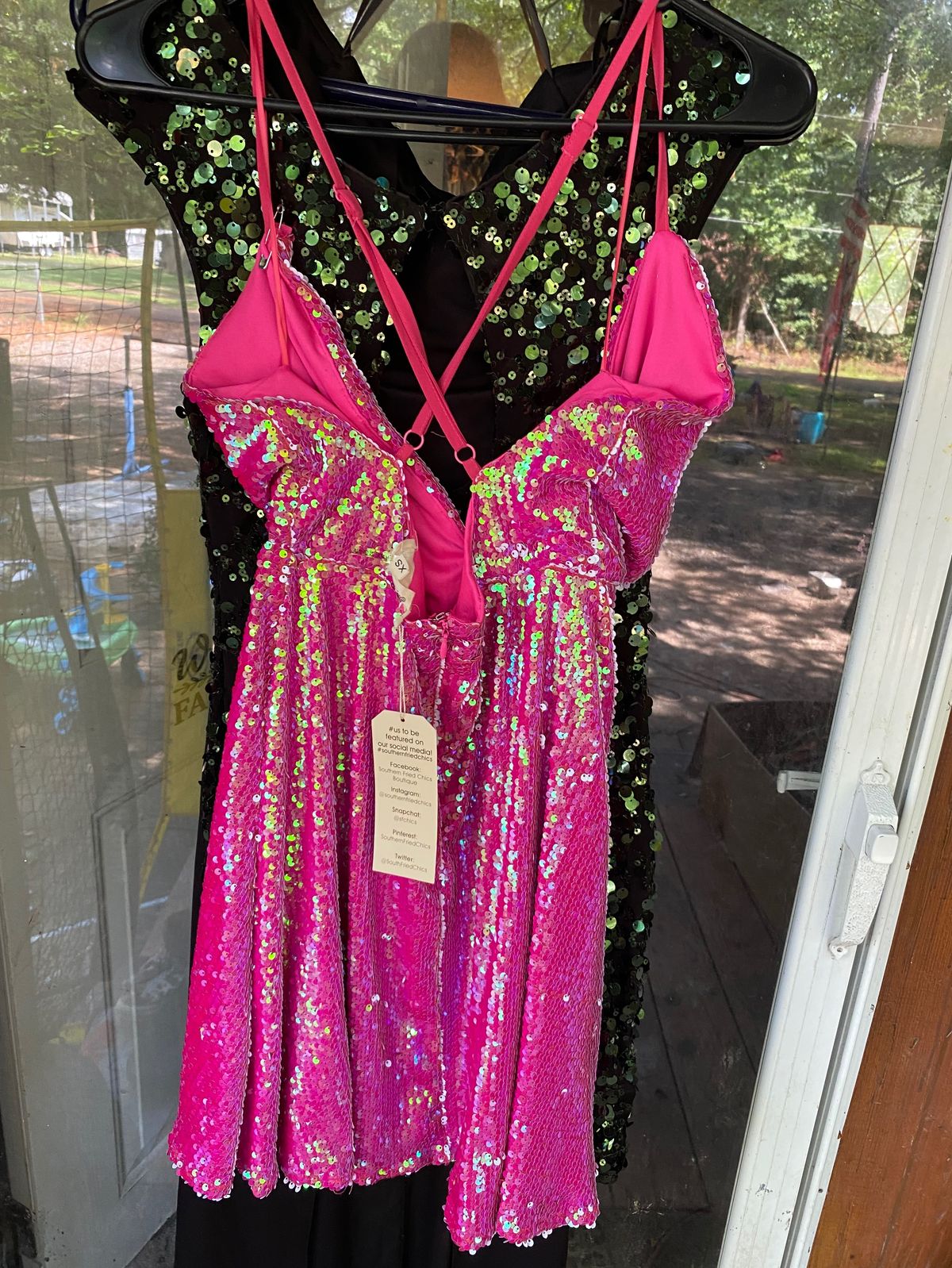 Southern fried chics Size XS Prom Plunge Hot Pink Cocktail Dress on Queenly