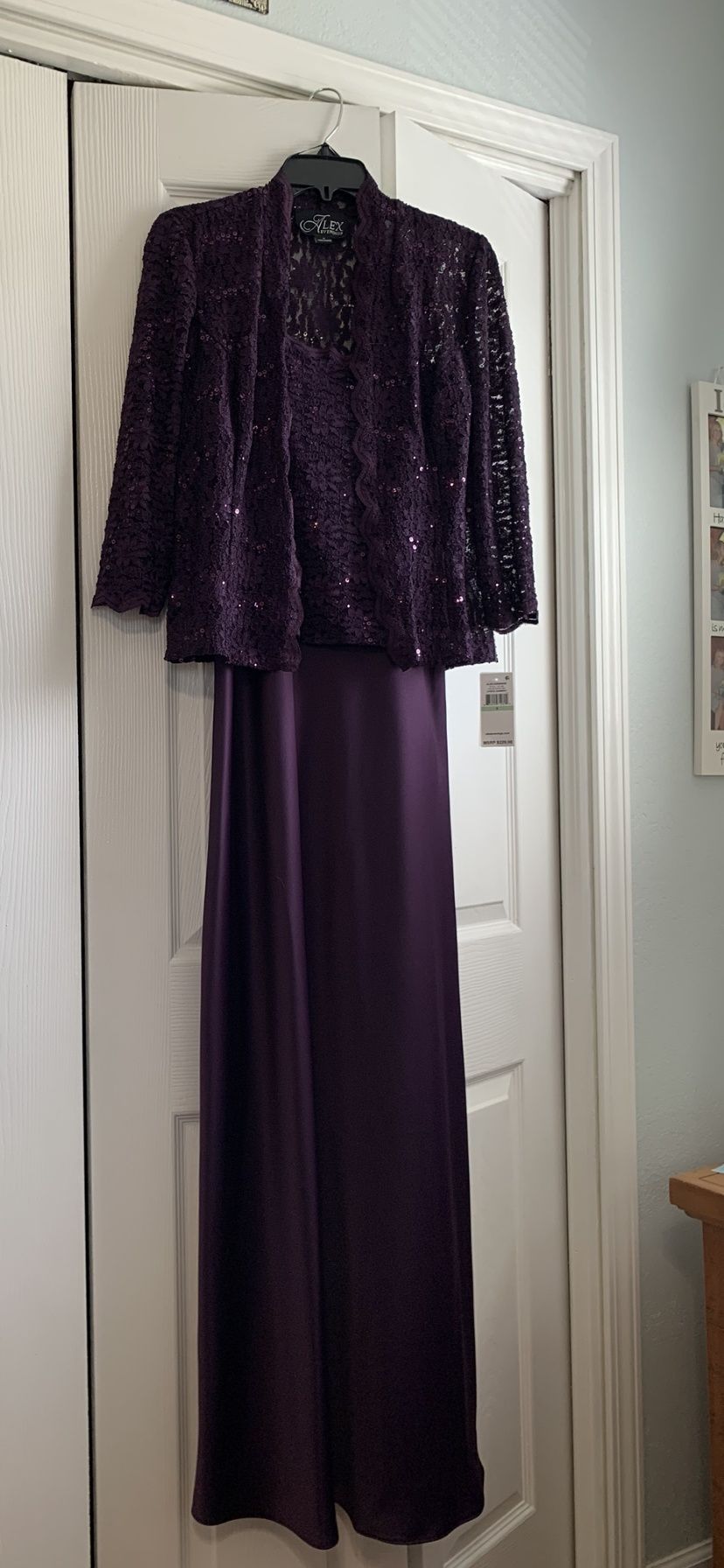 Style 1121198 Alex Evenings Size 8 Prom Purple A-line Dress on Queenly