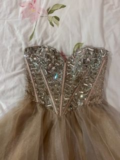 Sherri Hill Size 4 Prom Gold Cocktail Dress on Queenly
