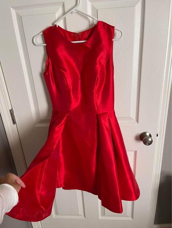 Ashley Lauren Size 2 Homecoming High Neck Red Cocktail Dress on Queenly