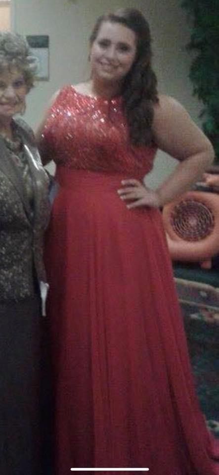 Sherri Hill Plus Size 18 Prom High Neck Sequined Red A-line Dress on Queenly