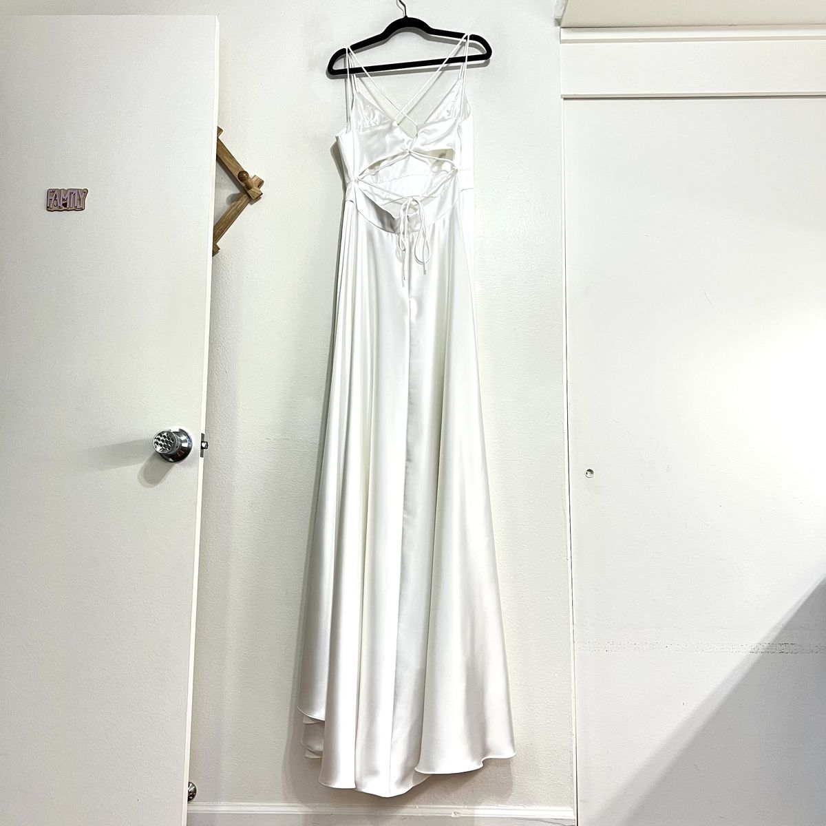 Style 55278 Mac Duggal Size 10 Wedding White Side Slit Dress on Queenly