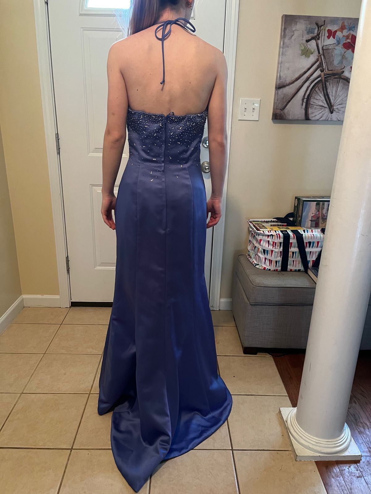 Size 4 Prom Halter Purple Side Slit Dress on Queenly