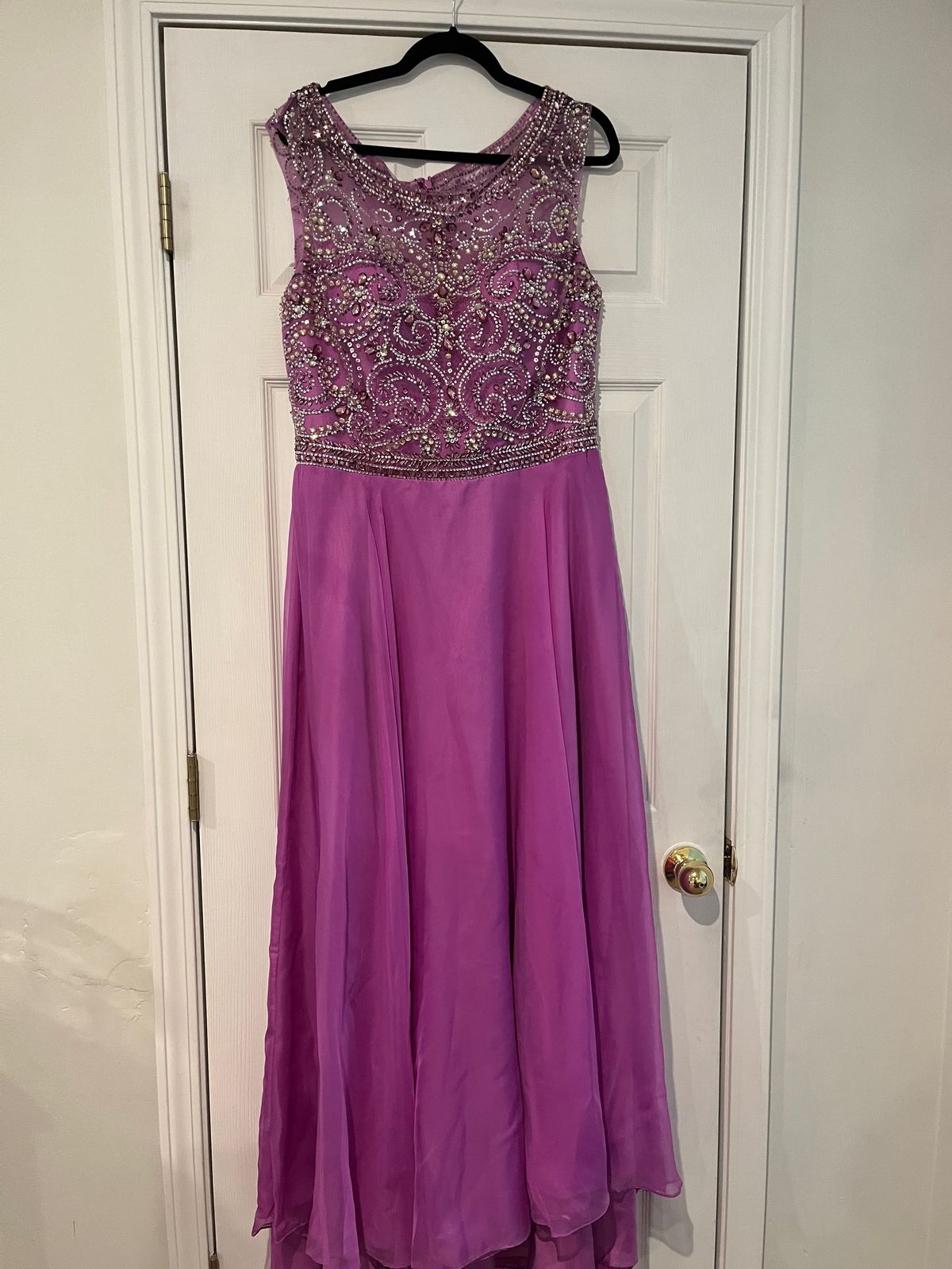 Style 129163 Clarisse Plus Size 18 Prom Purple Floor Length Maxi on Queenly