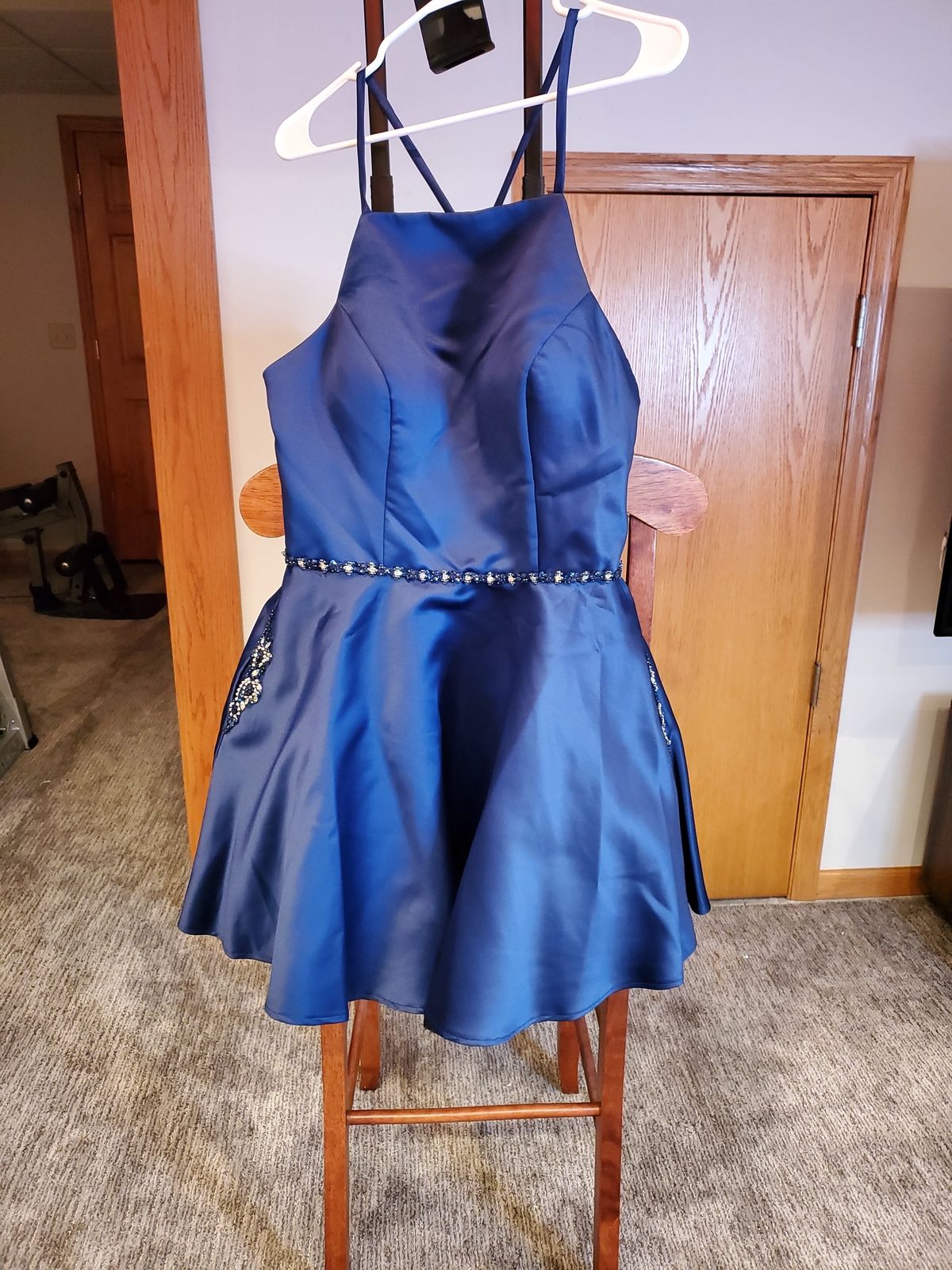 Style 9482 Morille Size 10 Blue Cocktail Dress on Queenly