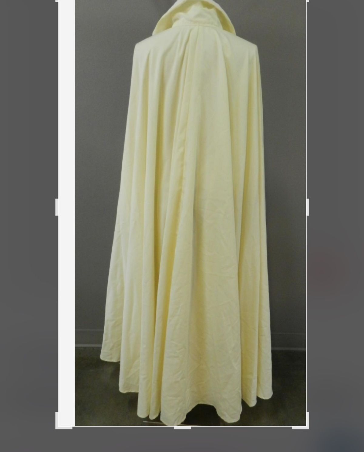 Style Cape,  Lined, 54” Handmade Size XL High Neck Velvet White Ball Gown on Queenly