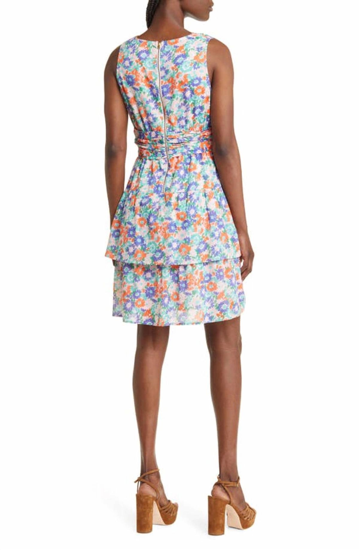 Style 1-1198375900-2901 BANJANAN Size M Floral Blue Cocktail Dress on Queenly