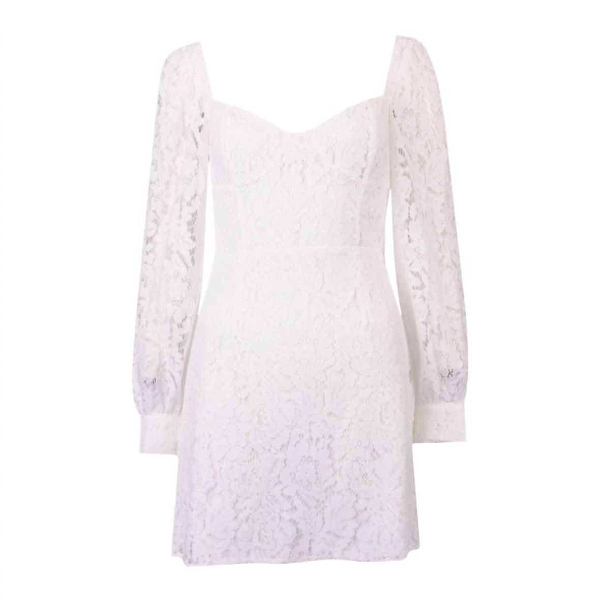 Style 1-2915287861-1498 FRENCH CONNECTION Size 4 Lace White Cocktail Dress on Queenly