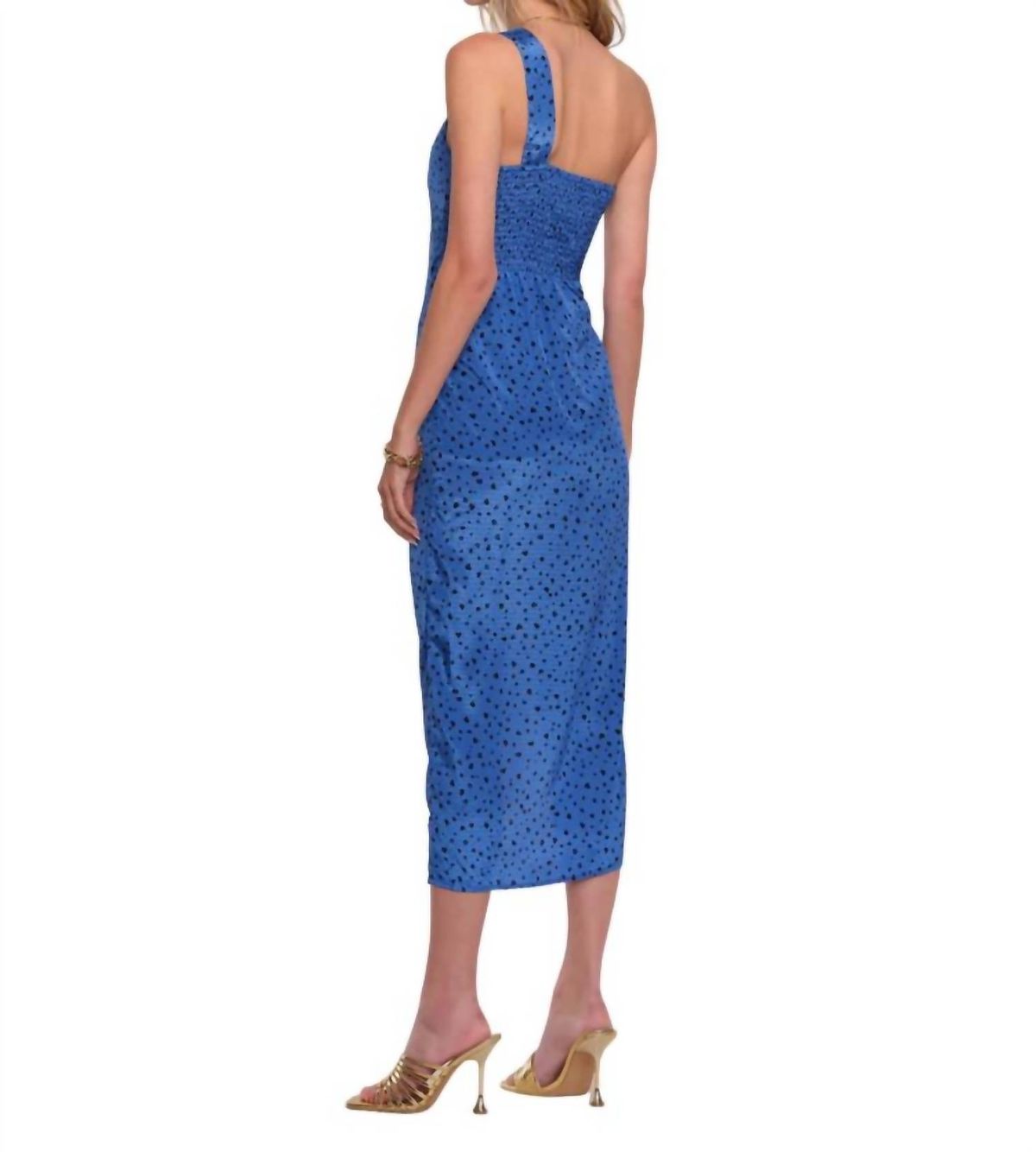 Style 1-3045625399-2696 heartloom Size L One Shoulder Satin Royal Blue Cocktail Dress on Queenly