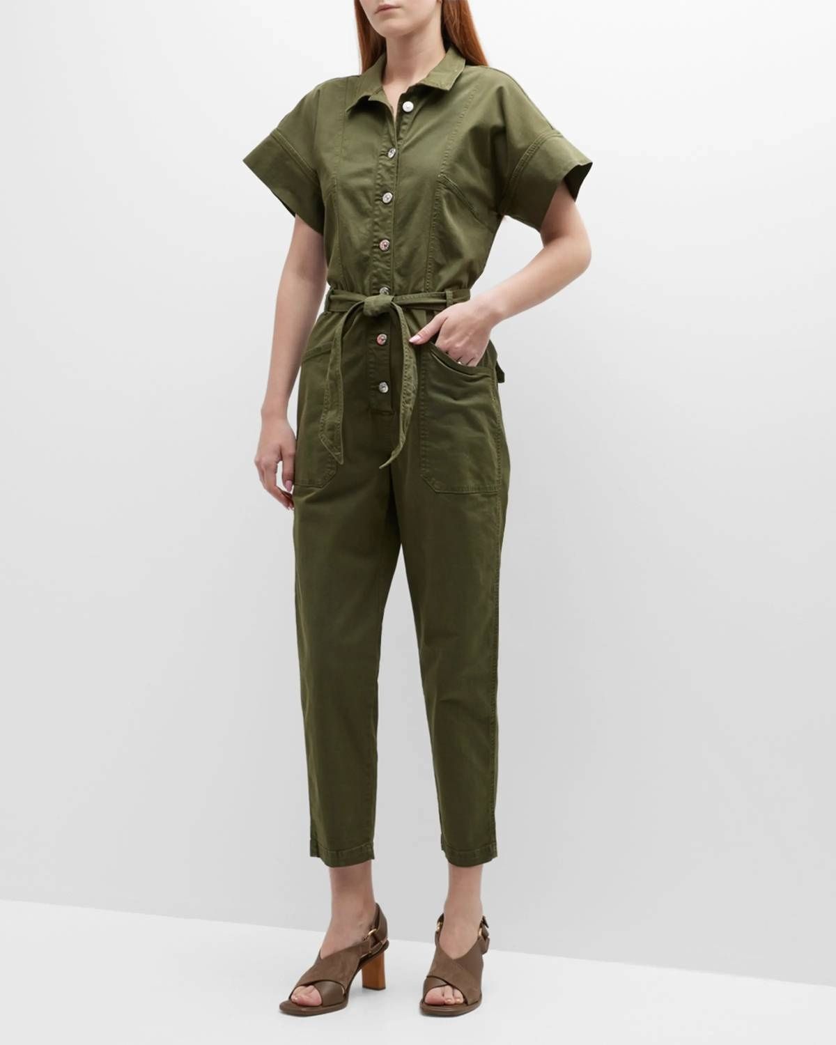 Style 1-3354593757-3236 Veronica Beard Size S High Neck Green Formal Jumpsuit on Queenly