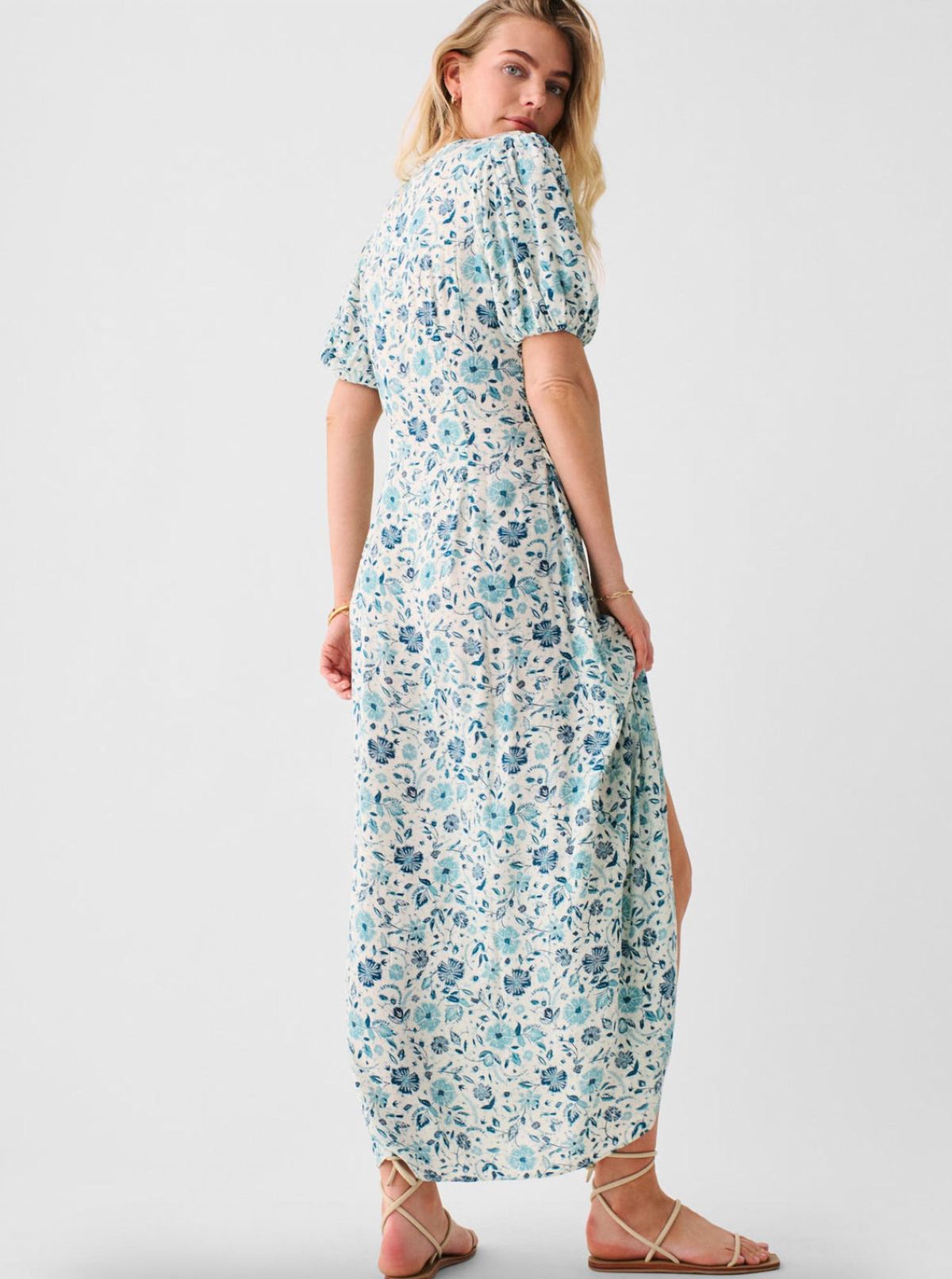 Style 1-3496182020-2791 Faherty Size L Floral Multicolor Floor Length Maxi on Queenly