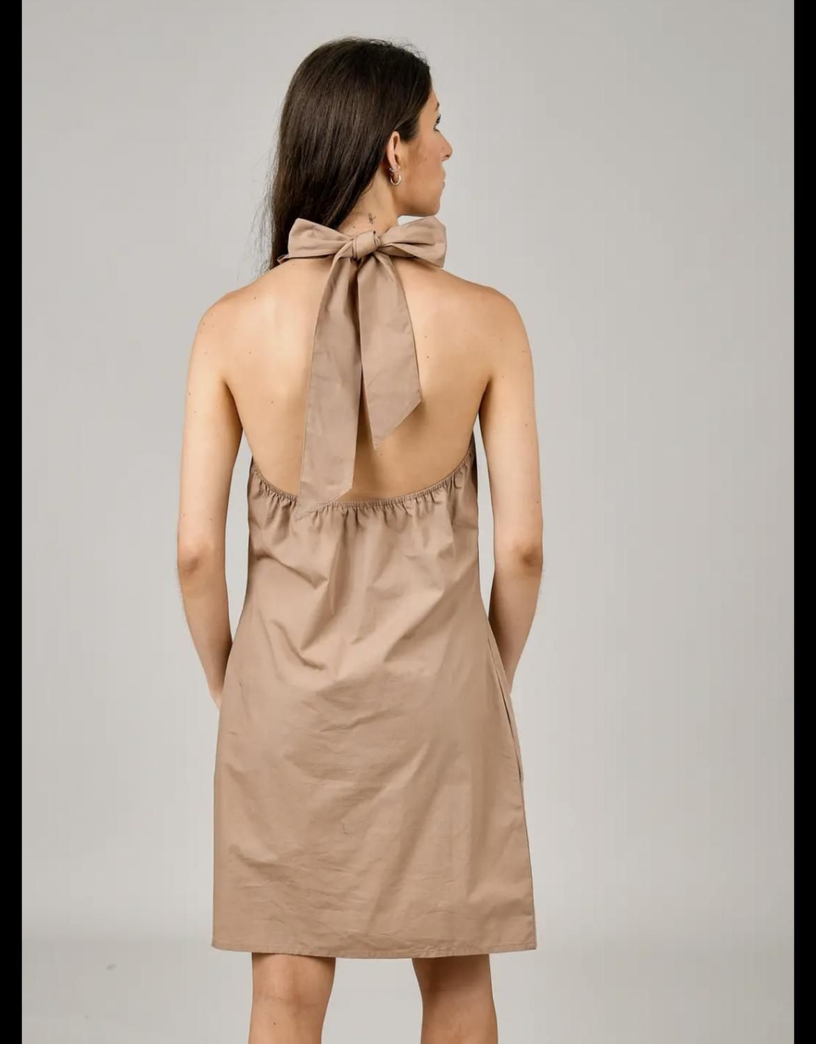 Style 1-3735701211-2696 RD Style Size L Halter Brown Cocktail Dress on Queenly