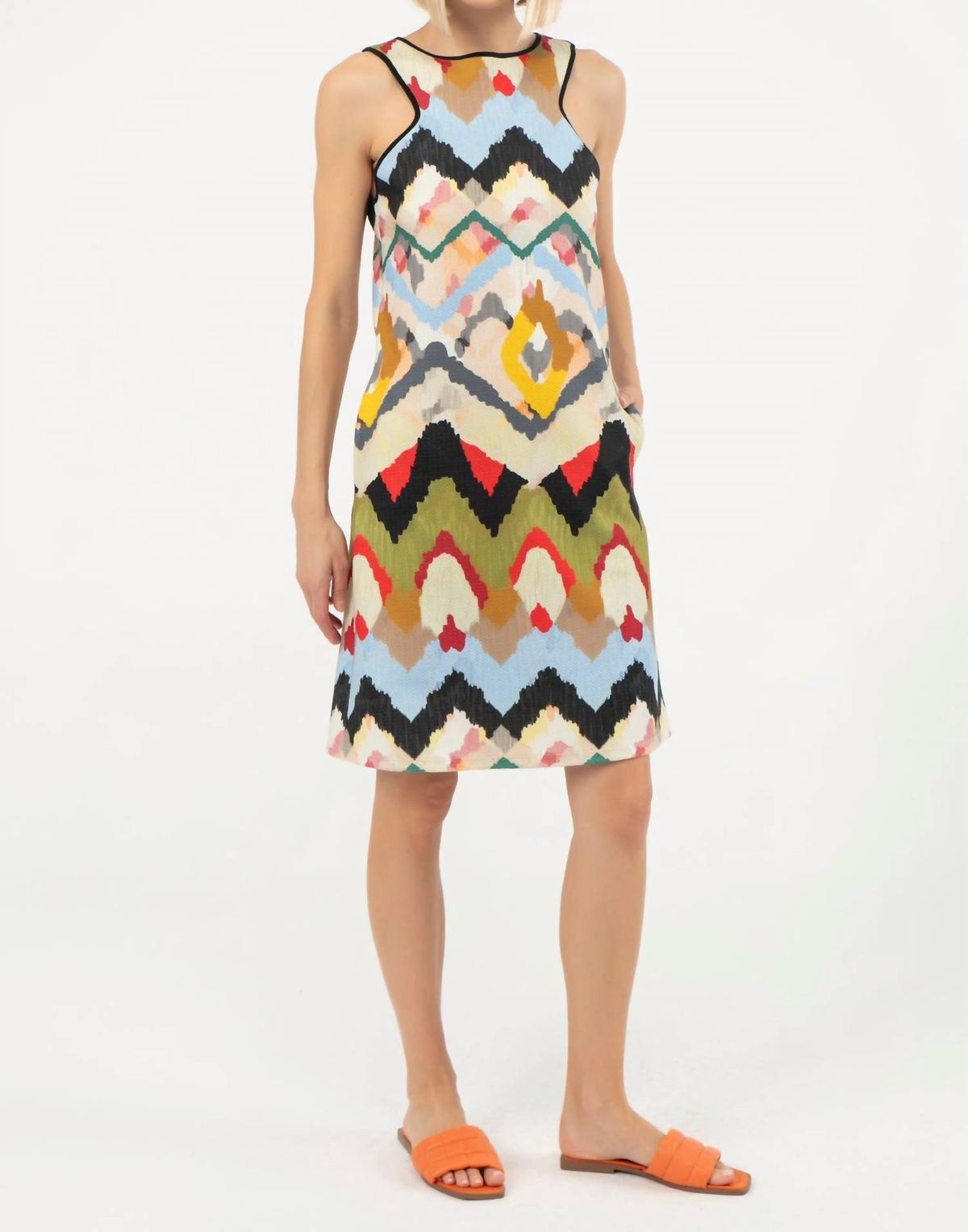 Style 1-3881873277-2791 ISLE by Melis Kozan Size L Halter Multicolor Cocktail Dress on Queenly