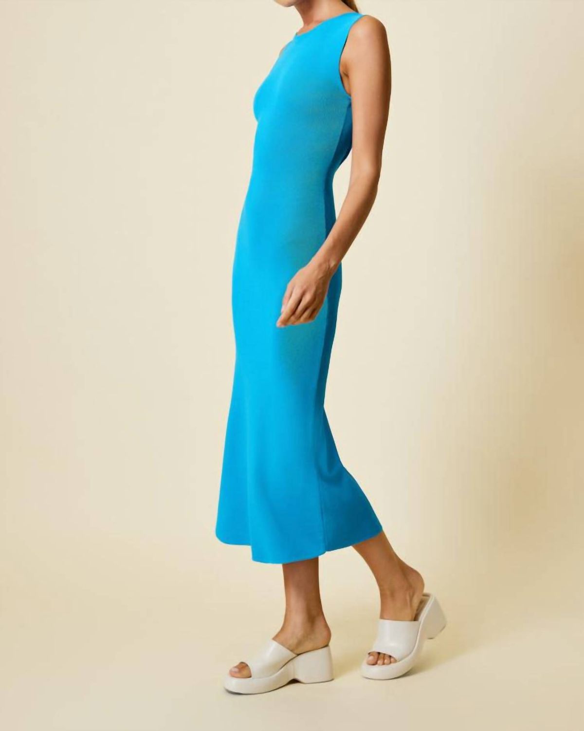 Style 1-3922361032-2791 line and dot Size L Turquoise Blue Cocktail Dress on Queenly