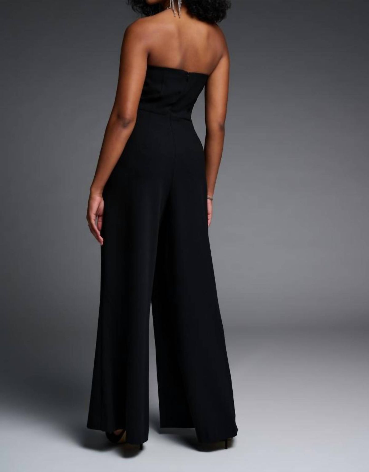 Style 1-4226479381-1498 Joseph Ribkoff Size 4 Strapless Black Formal Jumpsuit on Queenly