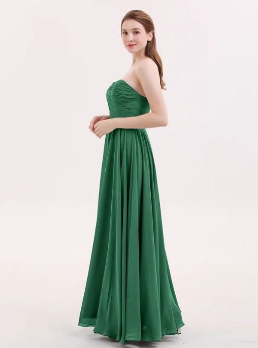 Style 6639 After Six Size 6 Bridesmaid Strapless Sheer Emerald Green A-line Dress on Queenly