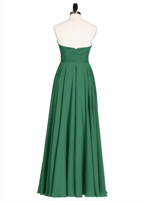 Style 6639 After Six Size 6 Bridesmaid Strapless Sheer Emerald Green A-line Dress on Queenly