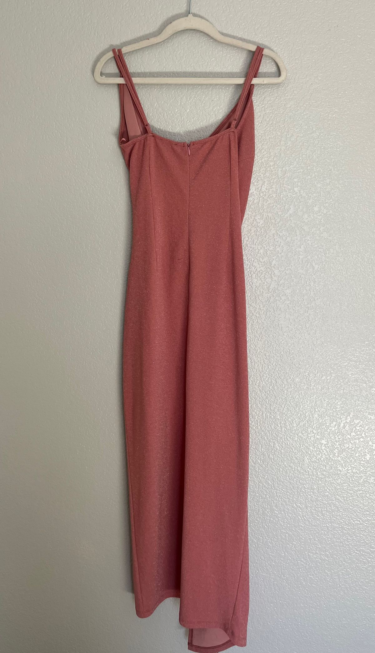 Size S Prom Plunge Coral Side Slit Dress on Queenly