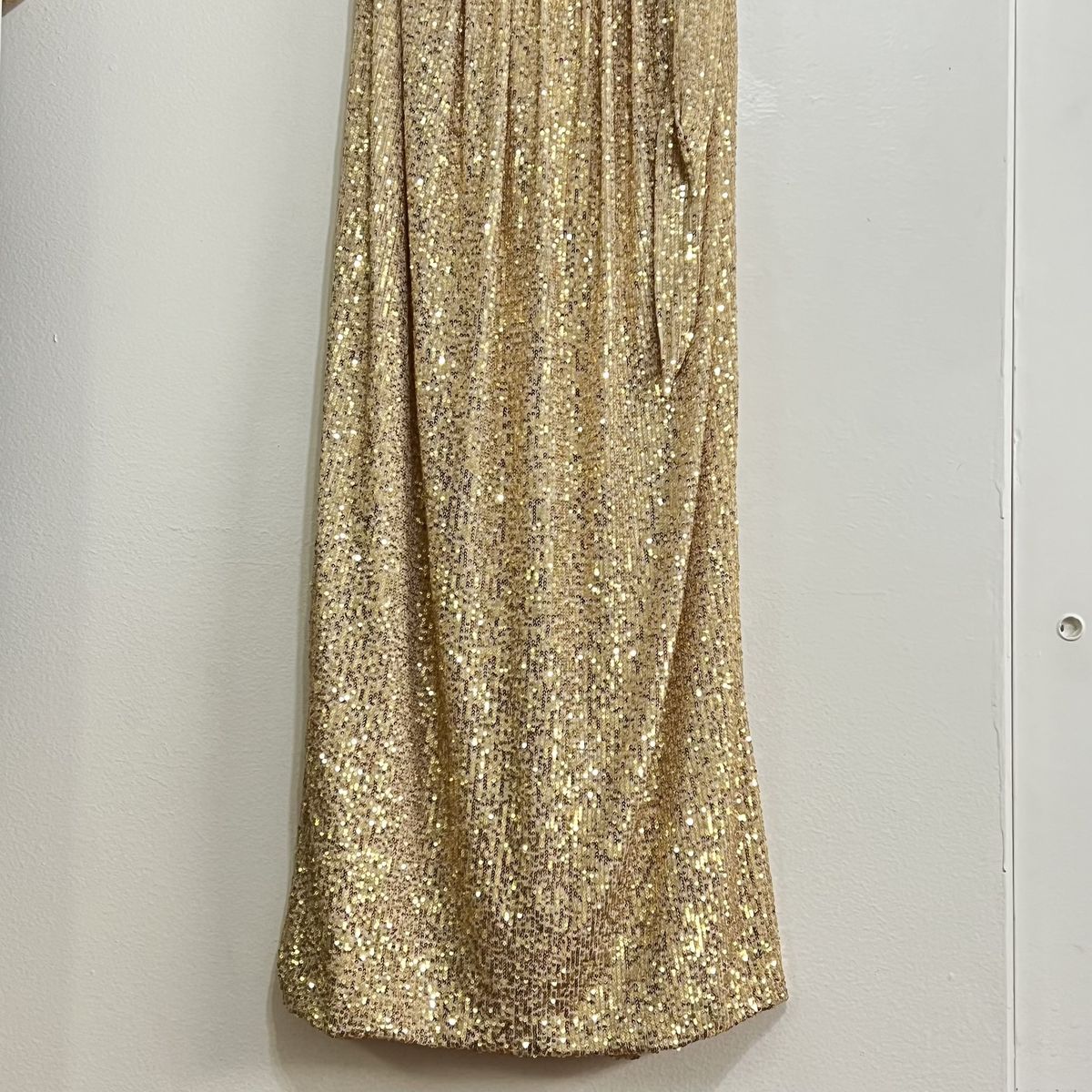 Style 11281 Mac Duggal Plus Size 16 High Neck Sheer Gold Floor Length Maxi on Queenly