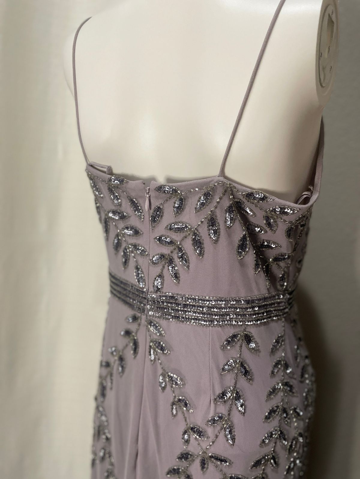 Adrianna Papell Size 6 Prom Plunge Floral Light Purple Side Slit Dress on Queenly