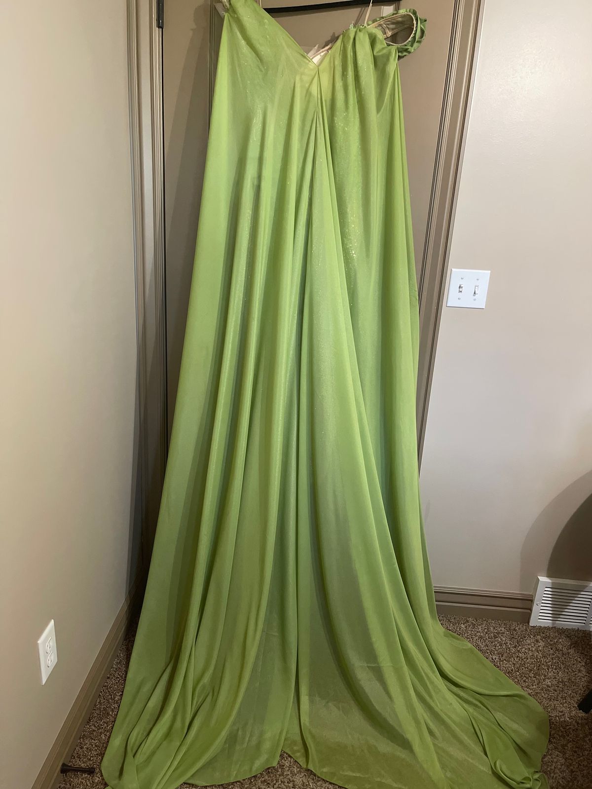 CUSTOM made- one of a kind Size 0 Pageant Green Formal Jumpsuit on Queenly