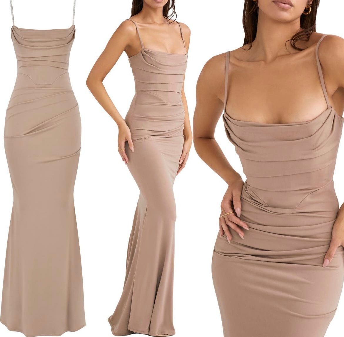 House of CB Size S Prom Nude Mermaid Dress on Queenly