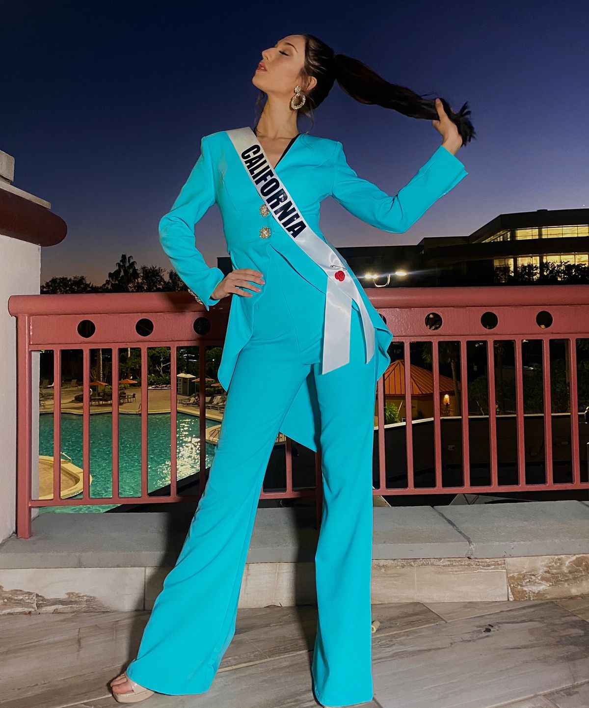 Style 06479 Jovani Size 0 Pageant Blazer Blue Formal Jumpsuit on Queenly