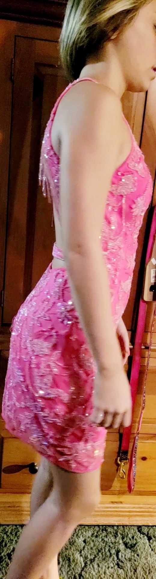 Amarra Size 2 Prom Halter Pink Cocktail Dress on Queenly