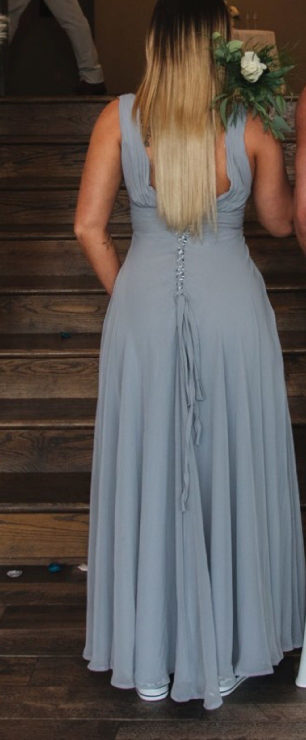 Size 0 Prom Plunge Blue Side Slit Dress on Queenly
